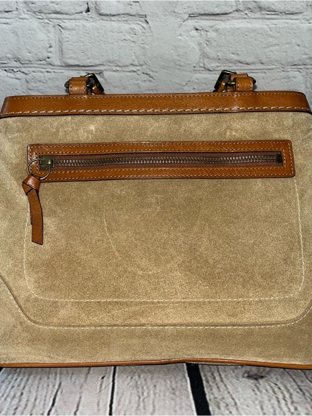Vintage Y2K Coach Hampton Suede Tassel Leather Satchel Shoulder Bag (Style 7476) - Picture 8 of 15